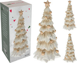 Denneboom creme 8x8x16 cm 2ass kerstversiering