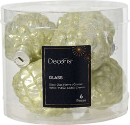 Dennenappel glas d5h7 cm w.mnt 6st
