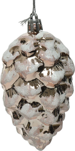 Dennenappel plc hang d5h9 cm p.roze