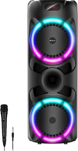 Denver Bluetooth Speaker Party box - Discolichten - Partybox - Incl. Draadloze Microfoon & Afstandsbediening - BPS459