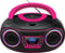 Denver Draagbare DAB Radio CD Speler Kinderen - Bluetooth - Lichteffecten - Boombox - AUX - FM - TDB212PINK