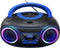 Denver Draagbare DAB Radio CD Speler Kinderen - Bluetooth - Lichteffecten - Boombox - AUX - FM - TDB212BLUE