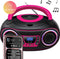 Denver Draagbare DAB Radio CD Speler Kinderen - Bluetooth - Lichteffecten - Boombox - AUX - FM - TDB212PINK