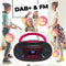 Denver Draagbare DAB Radio CD Speler Kinderen - Bluetooth - Lichteffecten - Boombox - AUX - FM - TDB212PINK