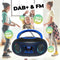 Denver Draagbare DAB Radio CD Speler Kinderen - Bluetooth - Lichteffecten - Boombox - AUX - FM - TDB212BLUE