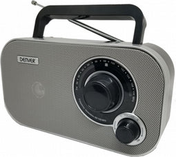 Denver FM Radio Retro - Werkt op batterij of netstroom - Keukenradio - Draagbare Radio - TR51 - Grijs