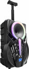 Denver Karaoke Set Incl. Microfoon - Discolichten - Bluetooth Speaker Partybox - Micro SD / USB / AUX - TSP301