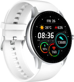 Denver Smartwatch - 5 Wijzerplaten - Stappenteller - Bellen/SMS - Slaapactiviteit - Hartslag, Bloeddrukmeter, Sportmodus - IP67 - SW173 - Wit