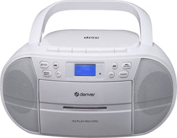 Denver TDC-280 - Boombox - DAB - FM - Radio - CD speler - Cassette - AUX input - Klok - Wekker - Wit