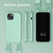 Selencia Hoesje Geschikt voor iPhone 15 Hoesje Met Koord - Selencia Siliconen hoesje met afneembaar koord - Turquoise