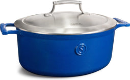 Saveur Selects - Gietijzeren Braadpan Ø30 cm - PFAS-vrij - Geschikt voor Inductie & Oven - Klassiek Blauw