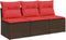 vidaXL - Tuinbank - met - kussens - 3-zits - poly - rattan - bruin