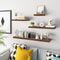 Woltu Wandplank RG9315hov Vintage Bruin - Houten Wandrek voor Woonkamer, Keuken, Badkamer,