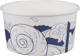 DEPA® Bak - Karton/PE - 1000ml - snackbak - wit/Blauw - 25 stuks