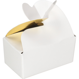 Depa - Ballotin | karton + PP | 67x39x32mm | wit/goud | 50 stuks
