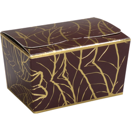 Depa - Ballotin | Leaves | karton + PP | 150gr | 89x60x55mm | bruin/goud | 50 stuks