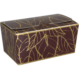Depa - Ballotin | Leaves | karton + PP | 375gr | 125x73x62mm | bruin/goud | 50 stuks