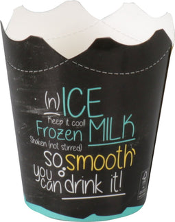 DEPA® - IJsbeker - ICE is (N)ICE - Karton + PE - opstaande rand - 250ml - 10oz - zwart/lichtblauw - 50 stuks