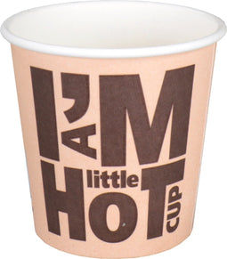Depa® | Koffiebeker | I´M a HOT cup | Karton + PE | 100ml | 4oz | 60mm | bruin | 1000 stuks