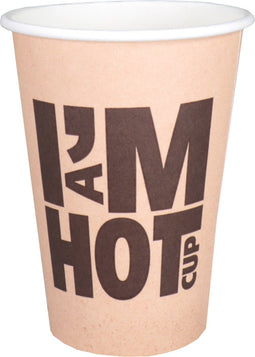 Depa® | Koffiebeker | I´M a HOT cup | Karton + PE | 180ml | 7.5oz | 93mm | bruin | 2000 stuks