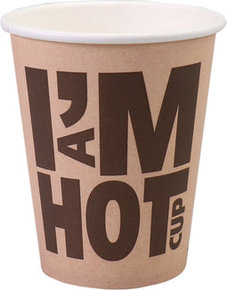 Depa® | Koffiebeker | I´M a HOT cup | Karton + PE | 250ml | 8oz | 92mm | bruin | 1000 stuks