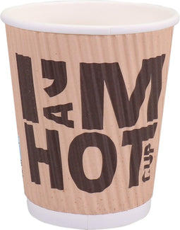 Depa® | Koffiebeker | I´M a HOT cup | Karton + PE | 250ml | 8oz | 92mm | bruin | 500 stuks