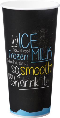 DEPA® - Milkshakebeker - ICE is (N)ICE - Karton + PE - 500ml - zwart/blauw - sleeve met 50 stuks