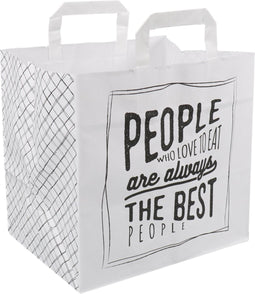 DEPA® Tas - Love to Eat - Papier - 26x 22x25cm - draagtas - wit/zwart - 400 stuks