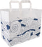 DEPA® Tas - Waves - Papier - platte handgreep - 32x 16x27cm - wit/blauw - 250 stuks