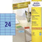Huismerk Avery 3449 - Gekleurde Etiket 70x37mm - Zelfklevend - Blauw (2400 stuks)