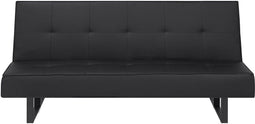 DERBY - Slaapbank 3-zits - Zwart - Kunstleer