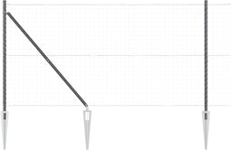 vidaXL - Hekpalen - met - Spike - 7 - st - Ø32 - mm - 160 - cm - Geassembleerd - Staal