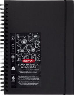 Derwent A4 Schetsboek voor Tekenen en Schrijven - 40 Vellen - Zuurvrij Papier - Professionele Kwaliteit - Zwart