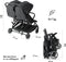 Deryan Luxe Rolo X2 Dubbele Buggy - Duo Buggy - Zwart
