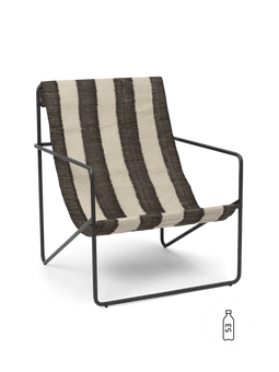 Desert Loungestoel - Zwart/Off-White/Chocolade