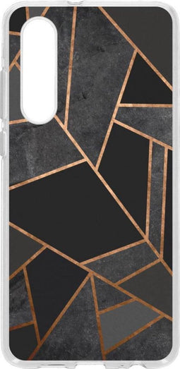 Design Backcover Huawei P30 hoesje - Grafisch Zwart / Koper