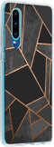 Design Backcover Huawei P30 hoesje - Grafisch Zwart / Koper
