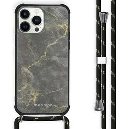 Design Backcover met koord voor de iPhone 13 Pro Max - Black Marble