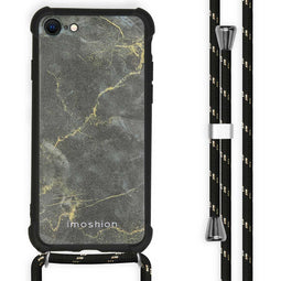 Design Backcover met koord voor de iPhone SE (2022 / 2020) / 8 / 7 - Black Marble