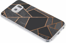 Design Backcover Samsung Galaxy S6 hoesje - Grafisch Zwart / Koper