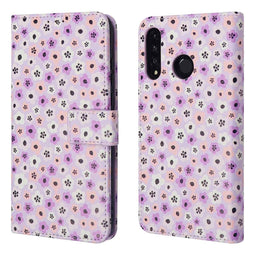 Design Bookcase voor de Huawei P30 Lite - Purple Flowers