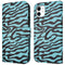 Design Bookcase voor de iPhone 11 - Black Blue Stripes