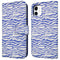 Design Bookcase voor de iPhone 11 - White Blue Stripes