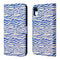 Design Bookcase voor de iPhone Xr - White Blue Stripes