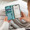 Design Bookcase voor de Samsung Galaxy A20e - Black Blue Stripes