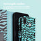 Design Bookcase voor de Samsung Galaxy A20e - Black Blue Stripes