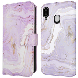 Design Bookcase voor de Samsung Galaxy A20e - Purple Marble