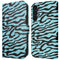 Design Bookcase voor de Samsung Galaxy A35 - Black Blue Stripes
