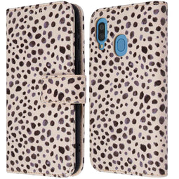 Design Bookcase voor de Samsung Galaxy A40 - Black And White Dots