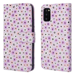 Design Bookcase voor de Samsung Galaxy A41 - Purple Flowers